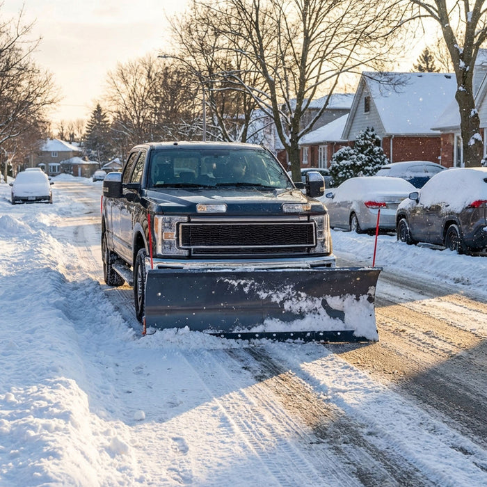 72" Truck/SUV Front Mount Snow Plow Pusher, Left and Right Angle, 2" Mount Receiver, Wireless Winch Control, TMG-TSP72