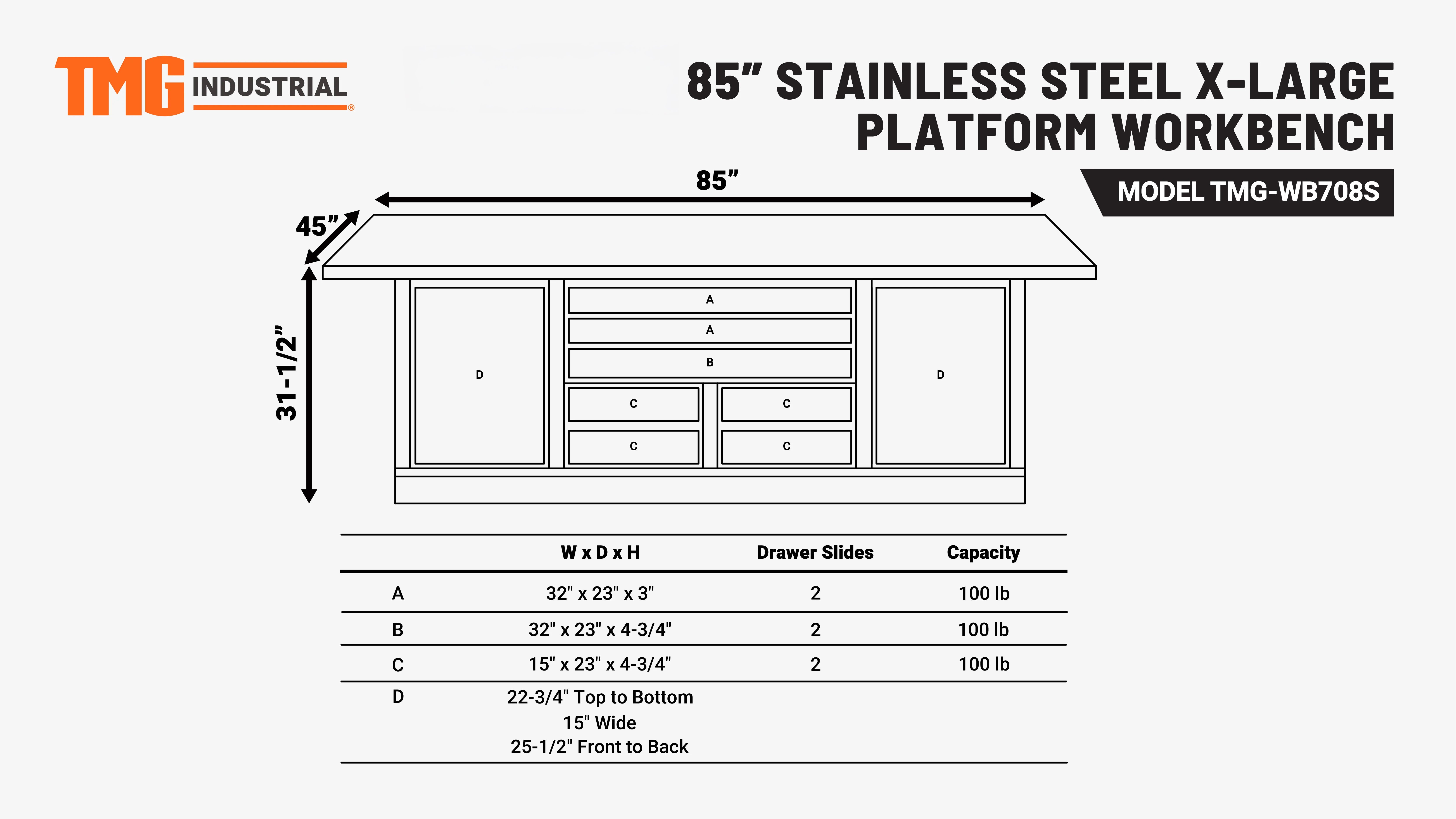 TMG Heavy Series™ Stainless-Steel Extra-Large 85