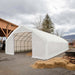 TMG Industrial 30' x 70' Straight Wall Peak Ceiling Storage Shelter with Heavy Duty 17 oz PVC Cover & Drive Through Doors, TMG-ST3070V
