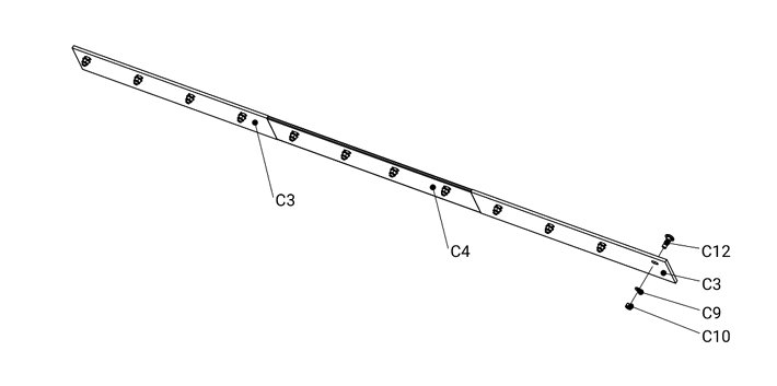 TMG-TSP72-C3/C4 Blades Set, Pack of 3, Hardware Included