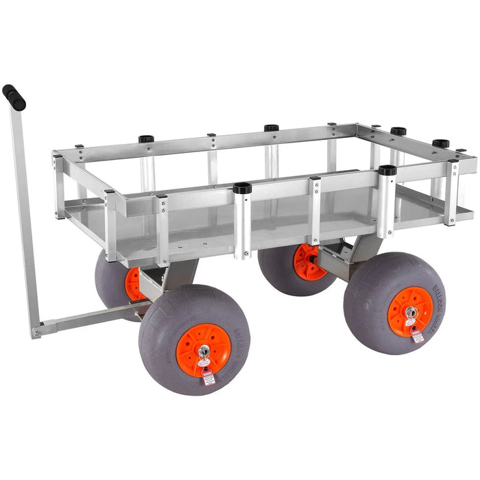 fishing cart with rod holders VEVOR Beach Fishing Cart, 500 lbs Load Capacity, Fish and Marine Cart