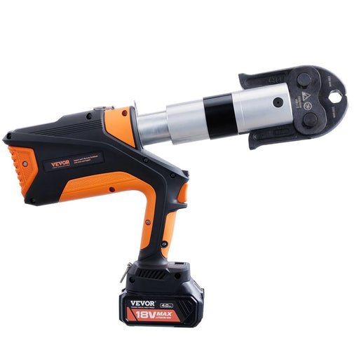 VEVOR Pro Press Tool, 18V Electric Pipe Crimping Tool for 1/2" to 2" Stainless Steel, Copper, PEX Pipes, 360° Rotation Automatic Crimper with Brushless Motor & 6 Pro Press Jaws