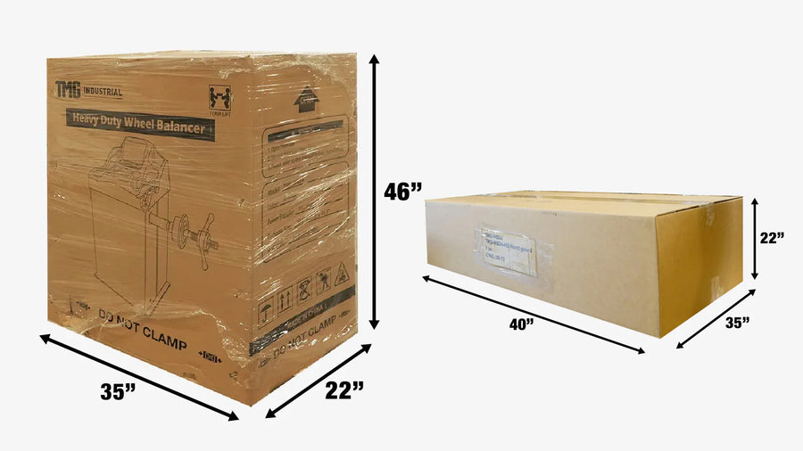 Self-Calibrating Wheel Balancer with Protection Hood, 10"-24" Rim Diameter, Computerized, +/- 1 g of Accuracy, ALU Balancing Modes, TMG-WB24H-shipping-info-image