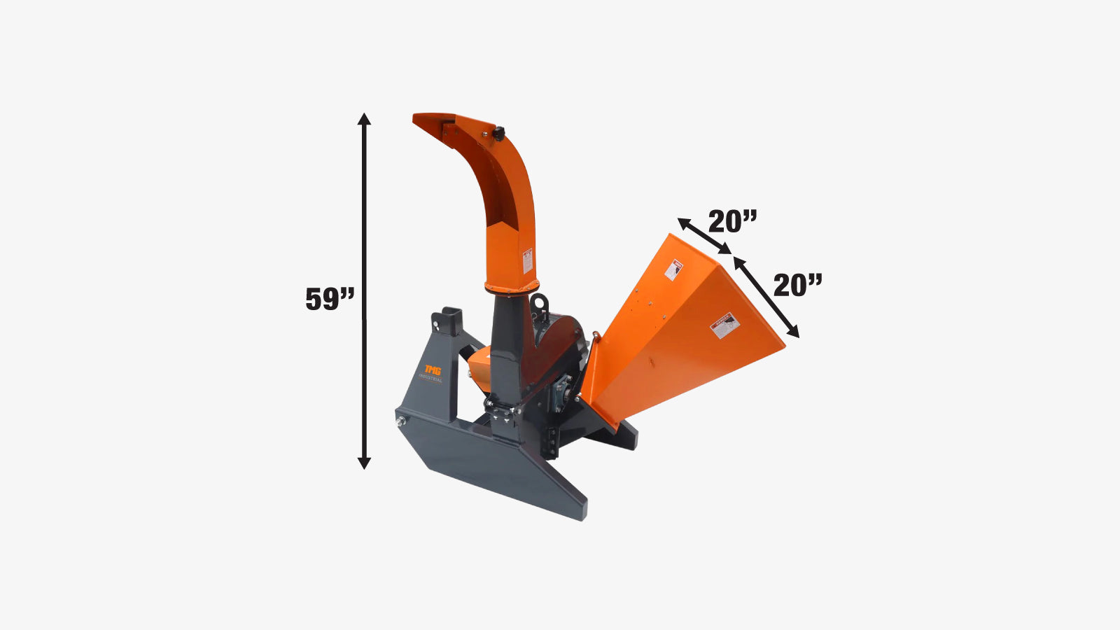 TMG Industrial 4” Skid Steer Wood Chipper, Gravity-Fed, Universal Skid Steer Mount, TMG-WC42S-specifications-image