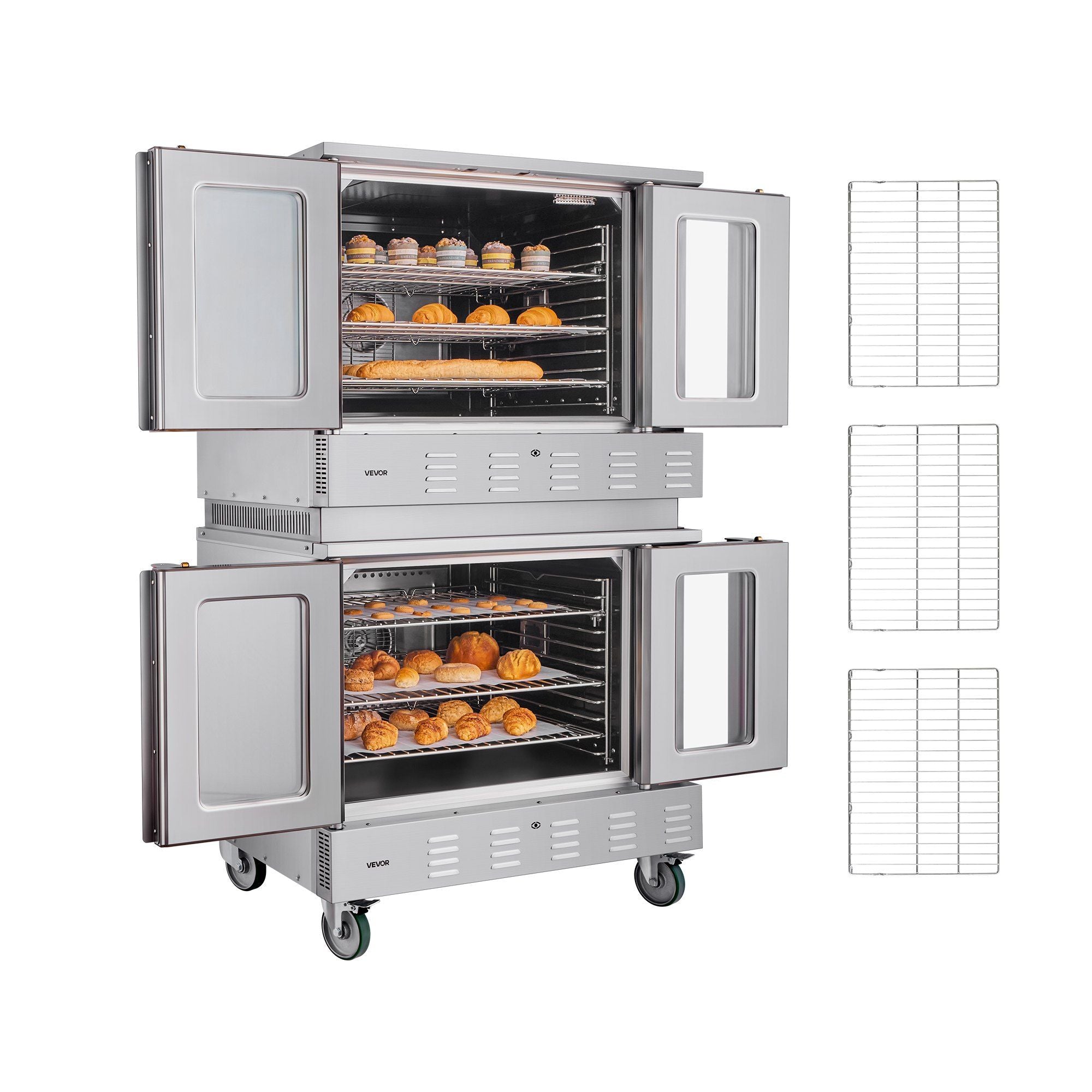 Double Deck Gas Convection Oven, 14 cu.ft Full-Size Capacity, 40,000 BTU x2 Burners, Dual Fan Modes for Bakery & Restaurant Use, DOBA-GO14-shipping-info-image