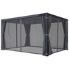 10' x 13' Adjustable Louvered Aluminum Pergola with Canopy, Curtains & Netting, Outsunny, DOBA-PG1013