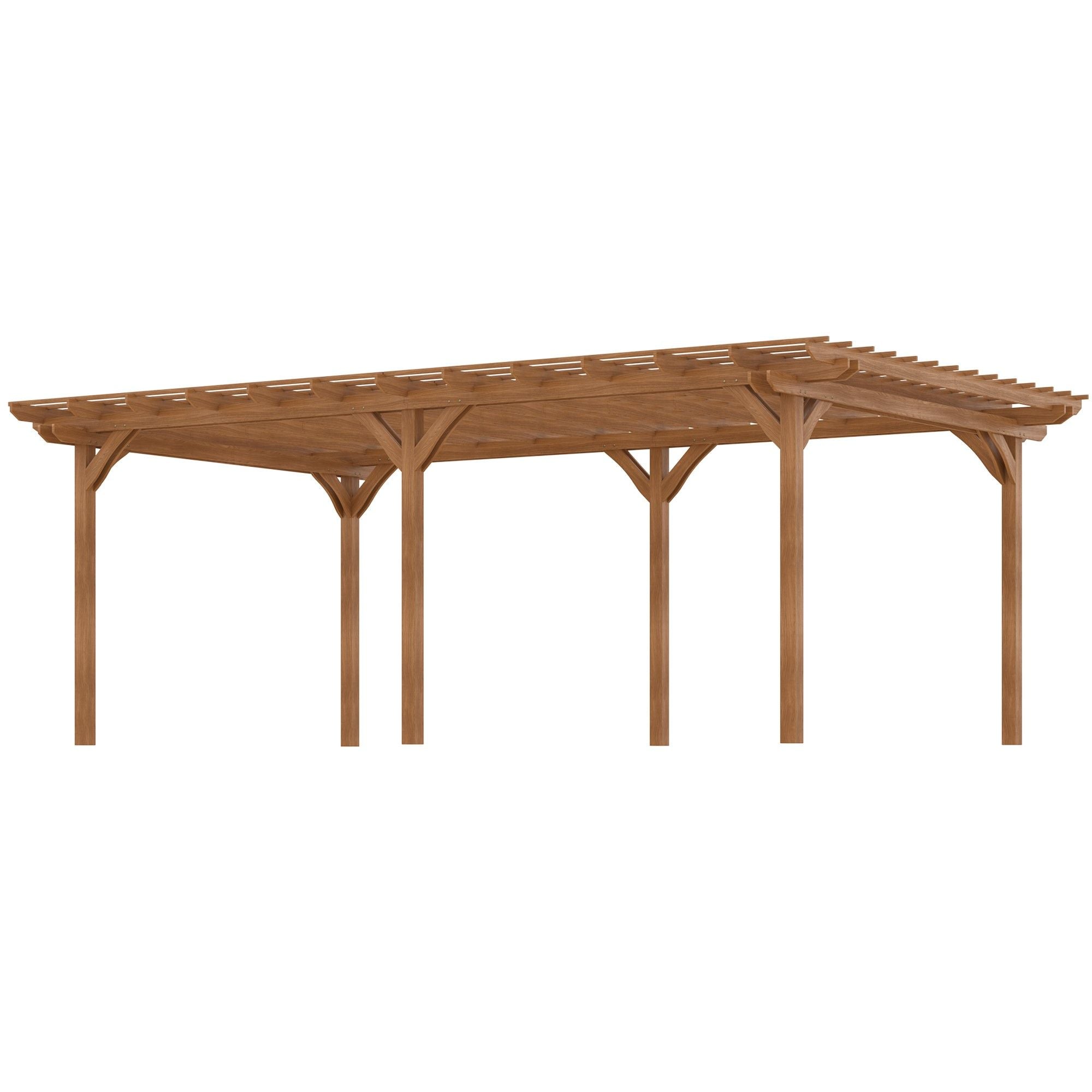 20' x 12' Wooden Pergola Gazebo with Grape Trellis Design for Garden & Patio, DOBA-WPG2012-shipping-info-image