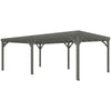12' x 20' Wooden Pergola Gazebo with Grape Trellis & Concrete Anchors, Gray, DOBA-WPG1220