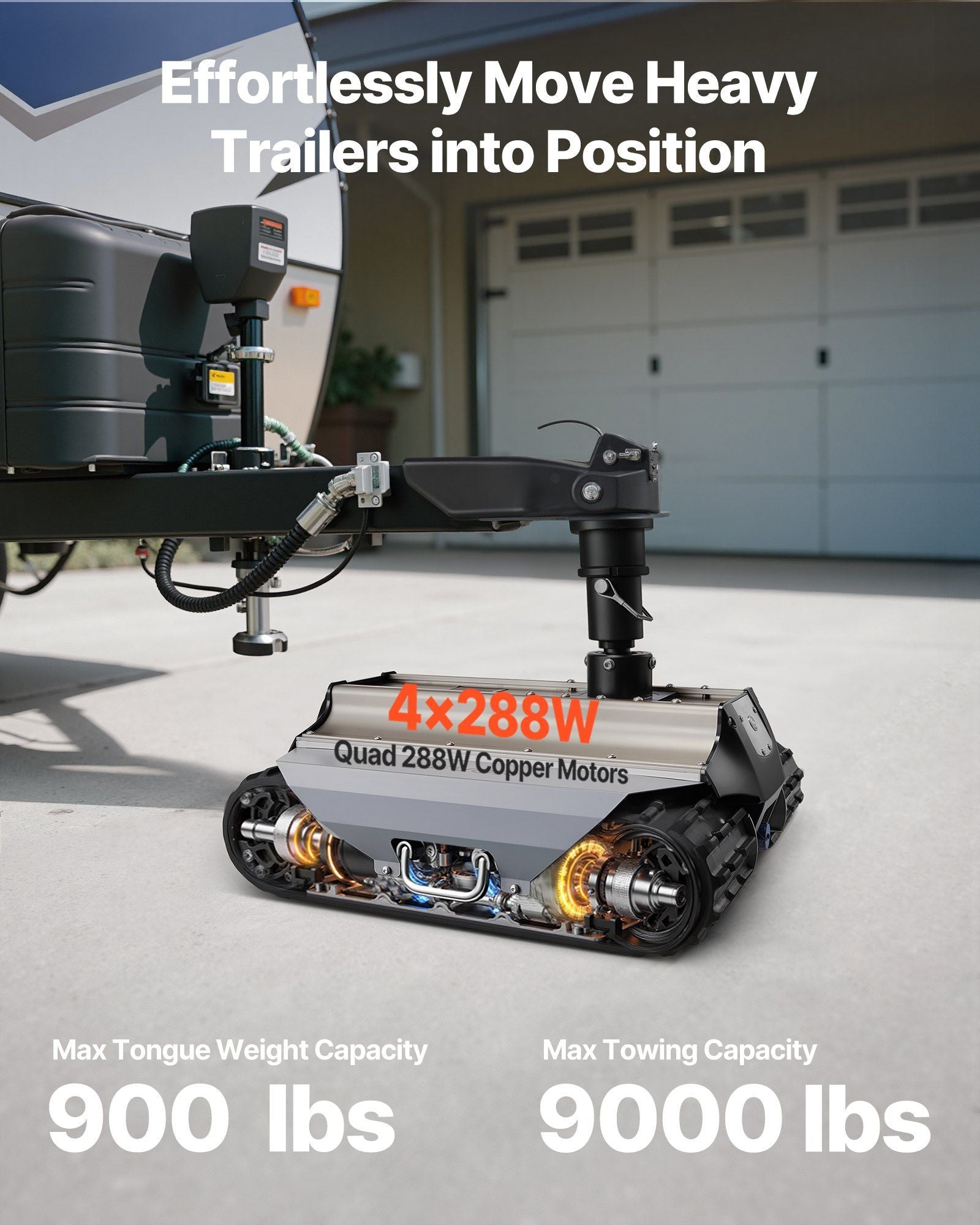 Electric Trailer Mover 9000 lbs Remote-Controlled Camper Trolley, VEVOR, DOBA-TM9000-description-image