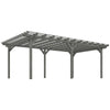 12' x 20' Wooden Pergola Gazebo with Grape Trellis for Climbing Plants, Gray, Outsunny, DOBA-PG1220