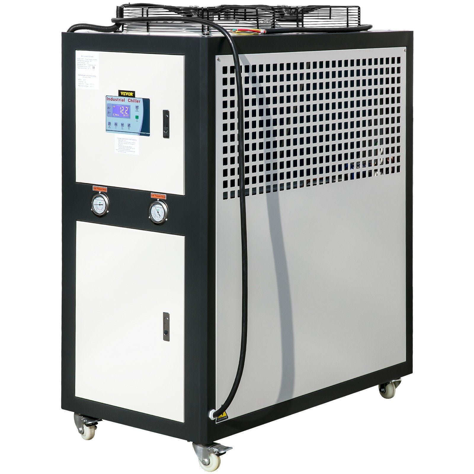 VEVOR Water Chiller 6Ton Capacity, Industrial Chiller 6Hp, Air-Cooled Water Chiller, Finned Condenser, with Micro-Computer Control, Stainless Steel Water Tank Chiller Machine for Cooling Water-shipping-info-image