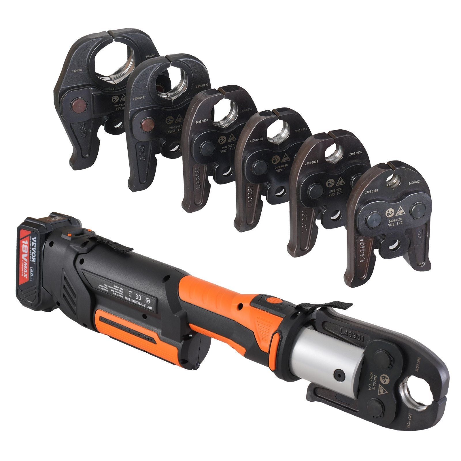 Pro Press Tool Pipe Crimping Kit, Cordless Battery Press Tool with 6 Interchangeable Jaws, DOBA-PPT6-shipping-info-image
