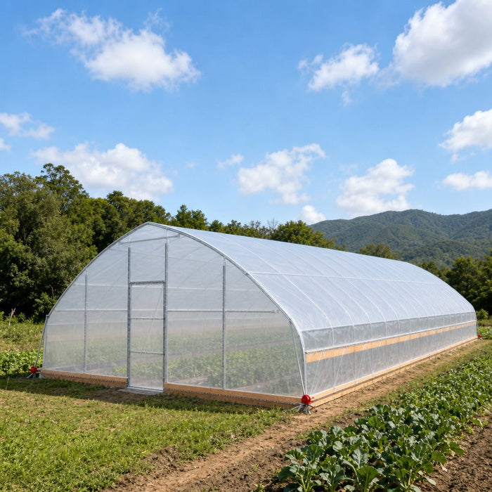 25' x 80' Tunnel Greenhouse Grow Tent w/6 Mil Clear EVA Plastic Film, Cold Frame, Hand Crank Roll-Up Sides, Peak Ceiling Roof, TMG-GH2580 (Discontinued – No Longer Available)
