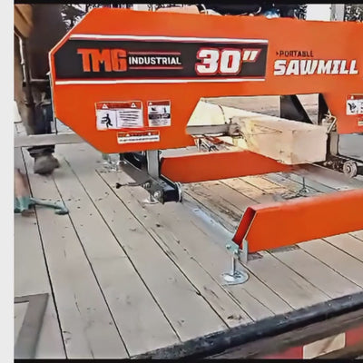 Portable 30" Sawmill with Kohler 14 HP Gas Engine – Bandsaw Mill for 12' Logs TMG-PSM30