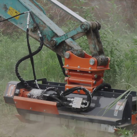 48" Flail Mower Brush Cutter for Mini to Midsize Excavators and Backhoes TMG-EFM48