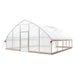 TMG-GH2020-V2 20 ft x 20 ft tunnel greenhouse with 12 mil ripstop leno cover, front right angle