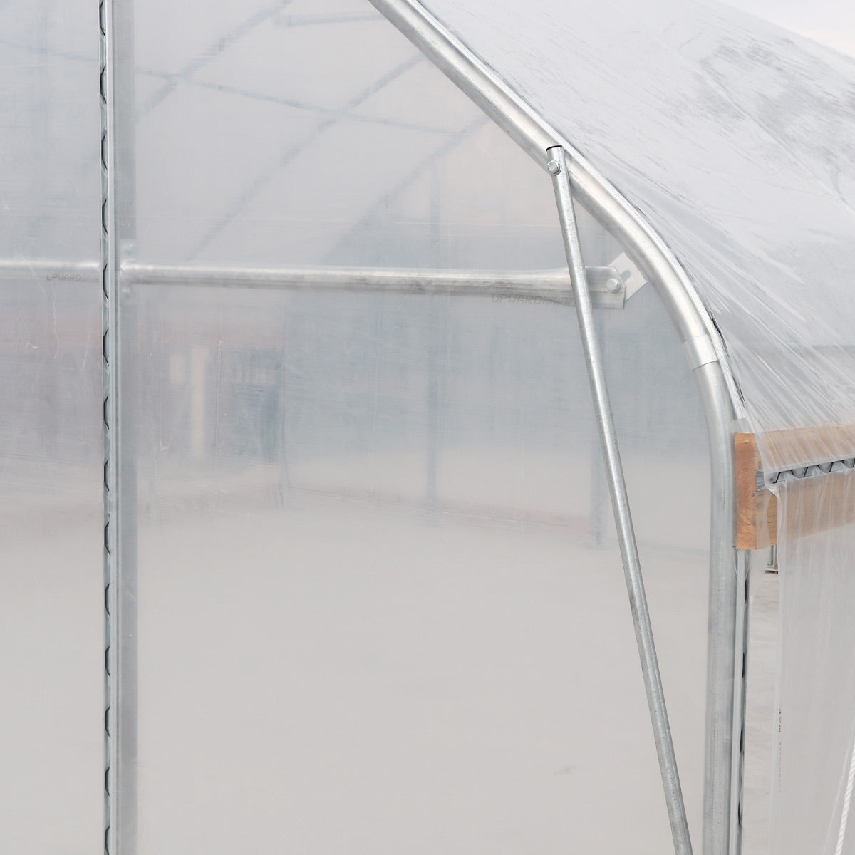Door frame and cover detail on the TMG-GH2020-V2 tunnel greenhouse