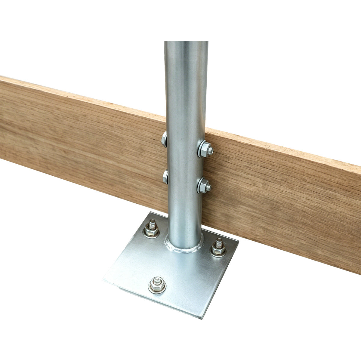 Footplate anchor base detail on the TMG-GH2020-V2 galvanized greenhouse frame