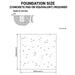 Foundation size diagram for the TMG-GH2020-V2 20 ft x 20 ft tunnel greenhouse