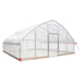 Front right view of TMG-GH2020-V2 greenhouse with walk-through door open