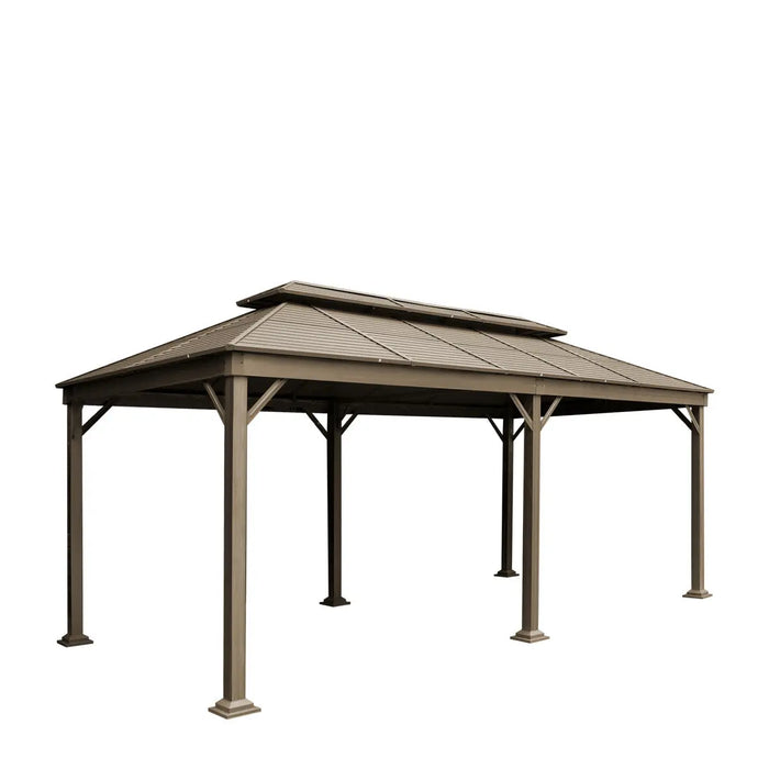 TMG 10' x 20' Patio Gazebo with Steel Roof, Mosquito Nets Curtains