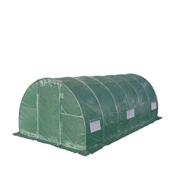 TMG Industrial 10' x 20' Tunnel Greenhouse Grow Tent w/Ripstop Leno Cover, Cold Frame, Roll-Up Mesh Windows, Round Top Roof, TMG-GH1020R