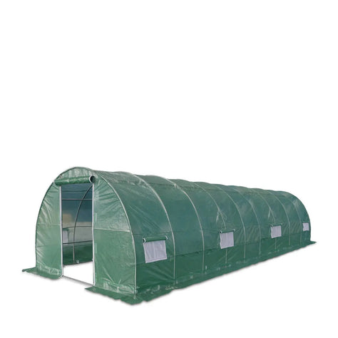 TMG Industrial 10' x 30' Tunnel Greenhouse Grow Tent w/Ripstop Leno Cover, Cold Frame, Roll-Up Mesh Windows, Round Top Roof, TMG-GH1030R