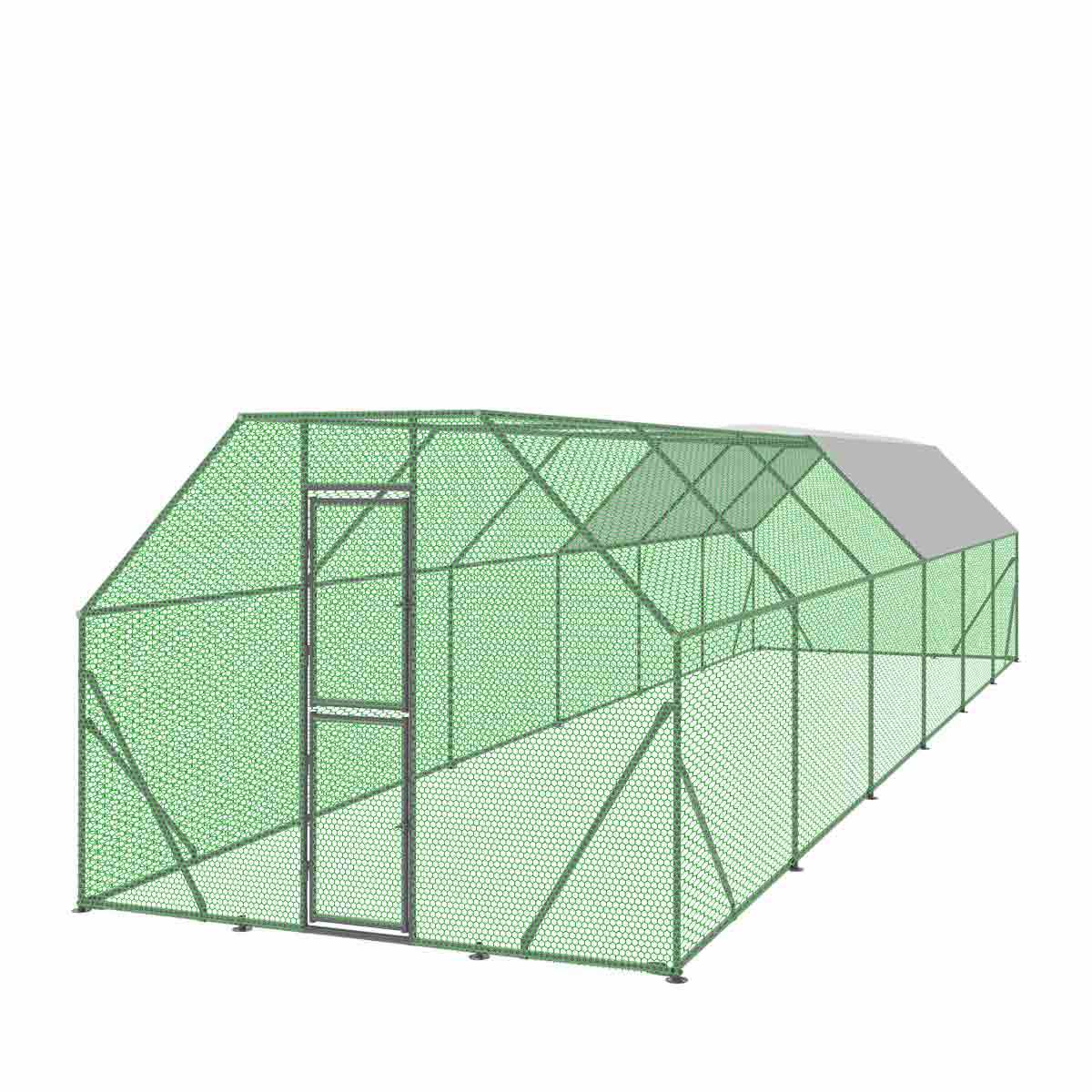 10’ x 40’ Wire Mesh Chicken Run Shelter Coop, Galvanized Steel, 400 Sq