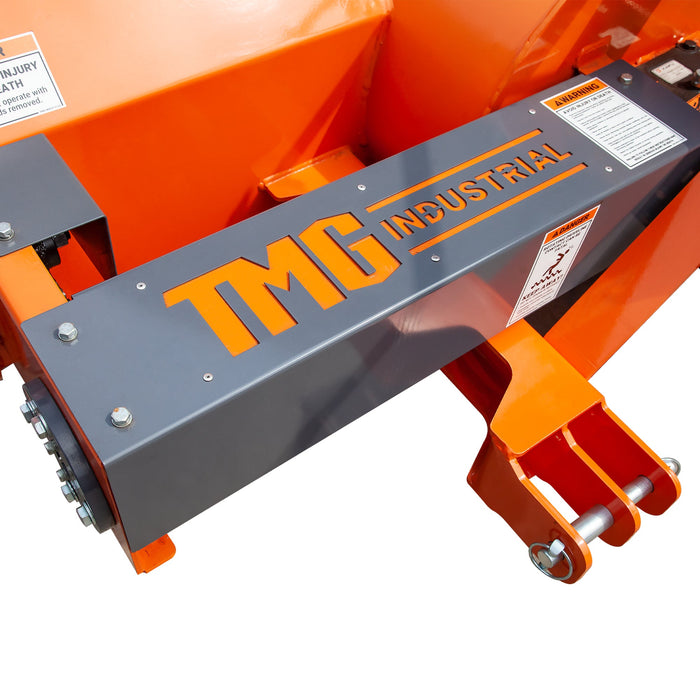 TMG Industrial 84” 3-Point Hitch Snow Blower, 25-90 HP, 24” Diameter Impeller, 360° Snow Chute, CAT 1 & CAT 2 Suspension, TMG-TBS84
