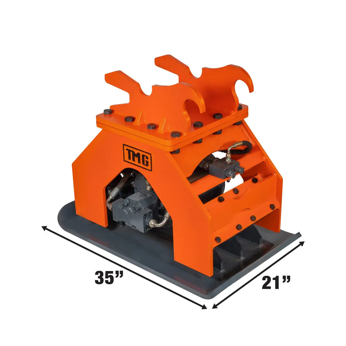 TMG Industrial 11,000-lbf Hydraulic Plate Compactor, 4-7 Ton Excavator Weight, 39” Compact Capacity, TMG-ECP41