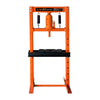 12 Ton Capacity Hydraulic Shop Press, H-Frame, Hand Crank Bottle Jack Pressing, 8 Bed Height Positions, TMG-ASP12