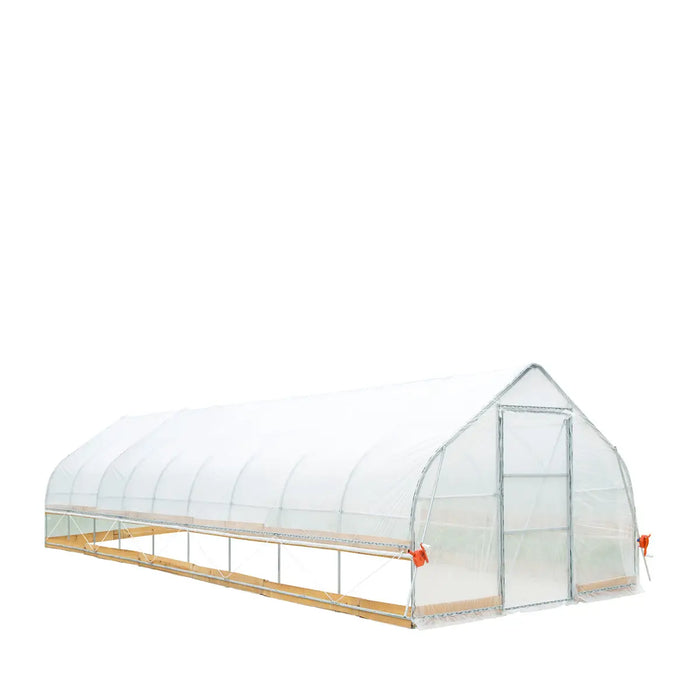 12’ x 40’ Tunnel Greenhouse Grow Tent w/6 Mil Clear EVA Plastic Film, Cold Frame, Hand Crank Roll-Up Sides, Peak Ceiling Roof, TMG-GH1240