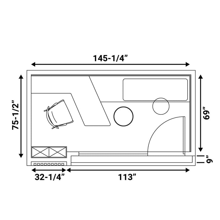 TMG Industrial 13’ Custom Built Steel Container Office, 90 Sq-Ft Working Area, Super Heavy-Duty Galvanized Frame, High-Density Foam Insulation, TMG-SCO13