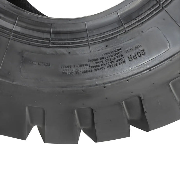 TMG Industrial 20-½” X 25” 20PR Wheel Loader Tire (E3/L3), Pneumatic Tubeless, 59” Outer Diameter, Wide Pattern Block Design, TMG-TR205