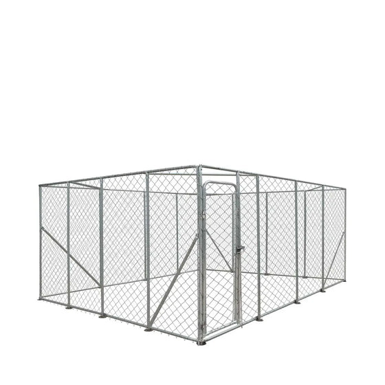 TMG Industrial 20’ x 20’ Outdoor Dog Kennel Playpen, Outdoor Dog Runner, Pet Exercise House, Lockable Gate, 6’ Chain-Link Fence, TMG-DCP2020