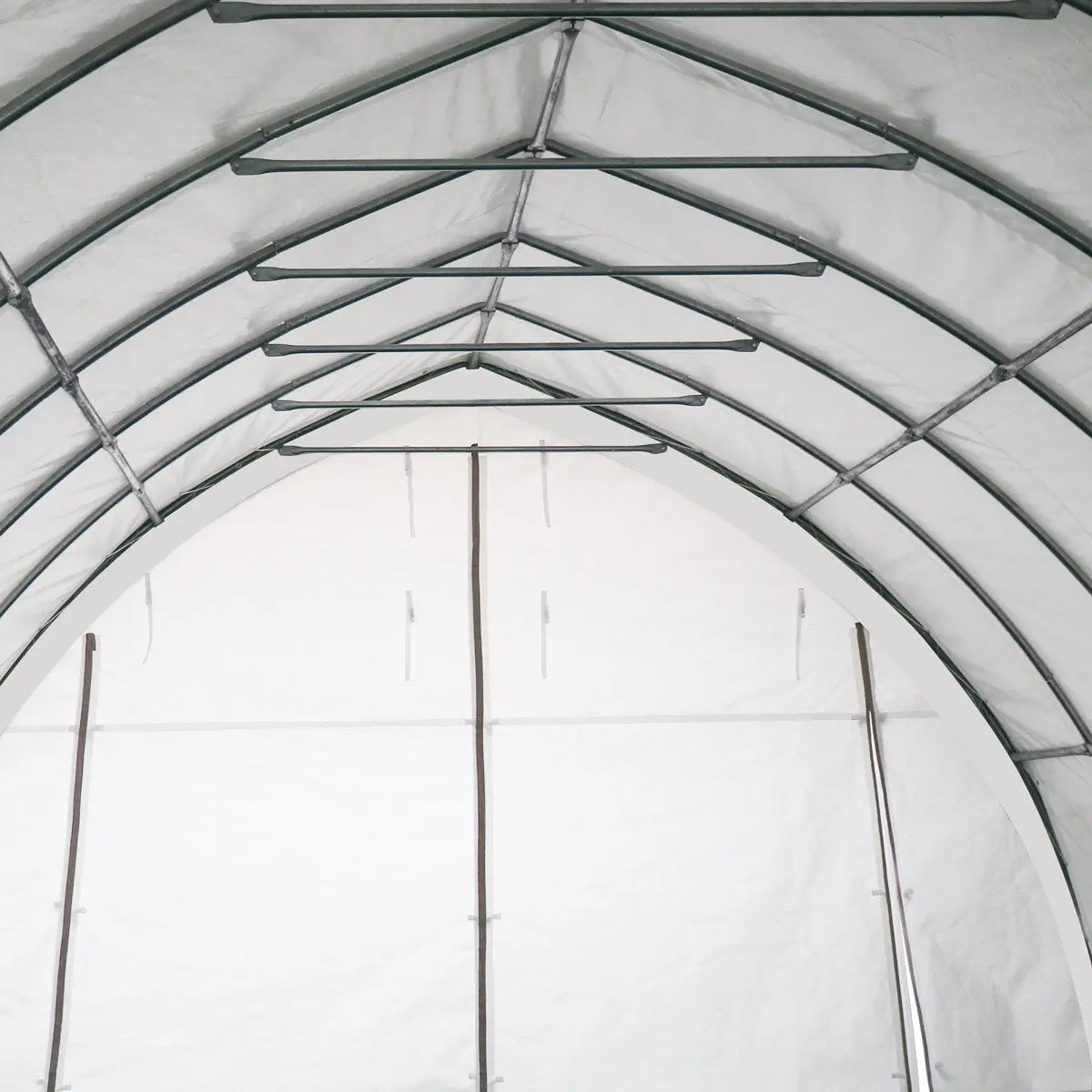 TMG Industrial 20' x 30' Arch Wall Peak Ceiling Storage Shelter with Heavy Duty 17 oz PVC Cover & Drive Through Doors, TMG-ST2031PV(Previously ST2030PV)