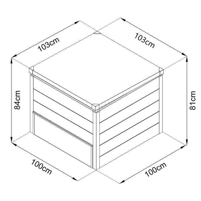 TMG Industrial 220 Gallon Stationary Composter, Galvanized/Powder Coated, TMG-MCP40