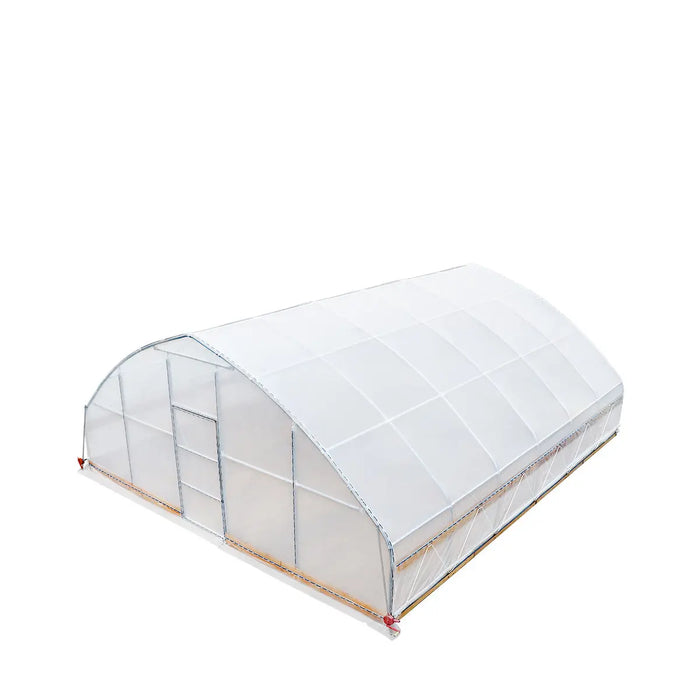 TMG 7.6 x 7.6 m Tunnel Greenhouse Grow Tent w/6 Mil Clear EVA Film, Roll-Up Sides