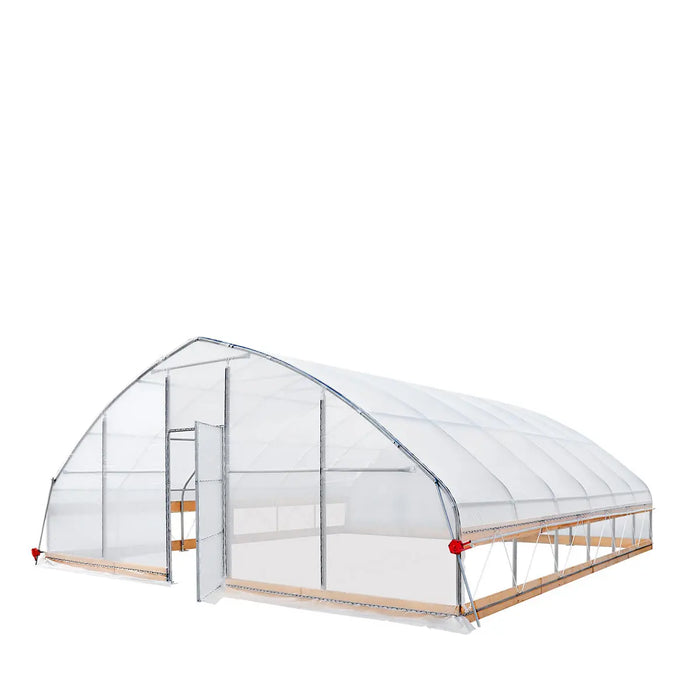 TMG 7.6 x 7.6 m Tunnel Greenhouse Grow Tent w/6 Mil Clear EVA Film, Roll-Up Sides