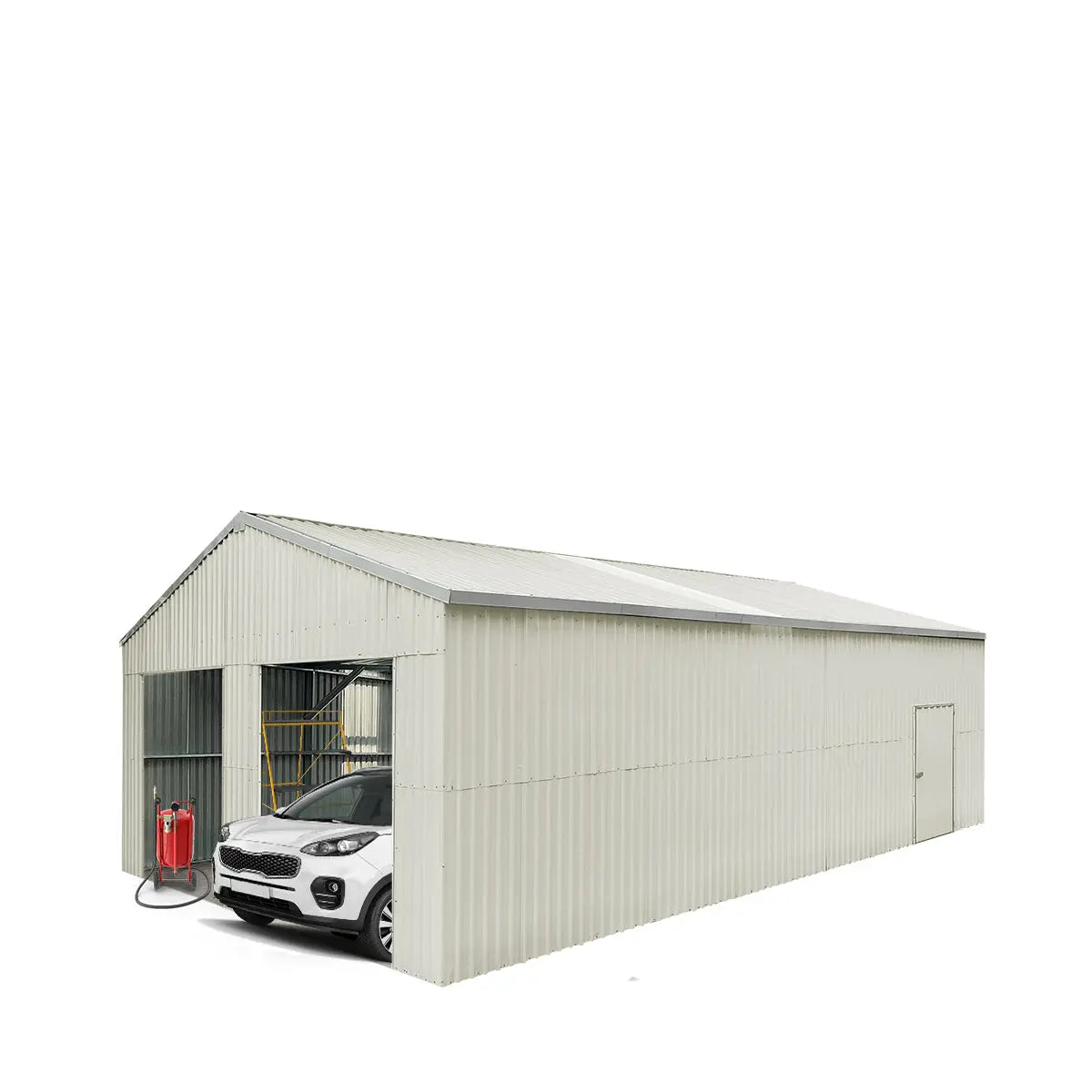 TMG Industrial 25’ x 41’ Double Garage Metal Barn Shed with Side Entry Door, 1025 Sq-Ft Floor Space, 9’8” Eave Height, 27 GA Metal, Skylights, 4/12 Roof Pitch (Discontinued)