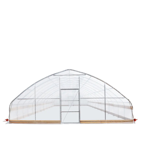 TMG Industrial 25' x 50' Tunnel Greenhouse Grow Tent w/6 Mil Clear EVA Plastic Film, Cold Frame, Hand Crank Roll-Up Sides, Peak Ceiling Roof, TMG-GH2550