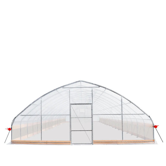 TMG Industrial 25' x 60' Tunnel Greenhouse Grow Tent w/6 Mil Clear EVA Plastic Film, Cold Frame, Hand Crank Roll-Up Sides, Peak Ceiling Roof, TMG-GH2560