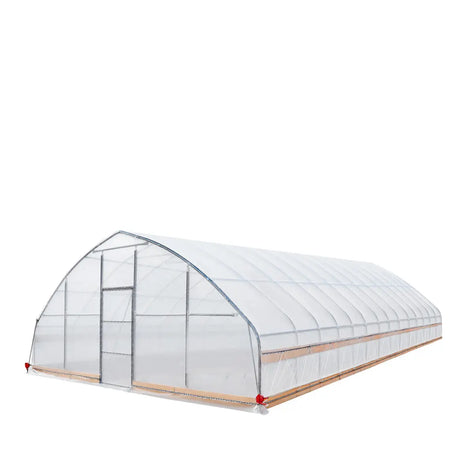 TMG Industrial 25' x 60' Tunnel Greenhouse Grow Tent w/6 Mil Clear EVA Plastic Film, Cold Frame, Hand Crank Roll-Up Sides, Peak Ceiling Roof, TMG-GH2560
