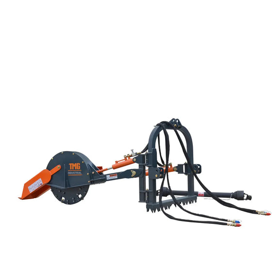 TMG Industrial 26” 3-Point Hitch Stump Grinder, Category 1 & 2 Hookup, Driveline Shaft Included, 30-50 HP Tractor, TMG-TSG26