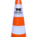 TMG Industrial 29” PVC Reflective Traffic Cones, 252 Cones, 14” Square Base, Hot & Cold Weather, High-Intensity Reflective Bands, TMG-TC29
