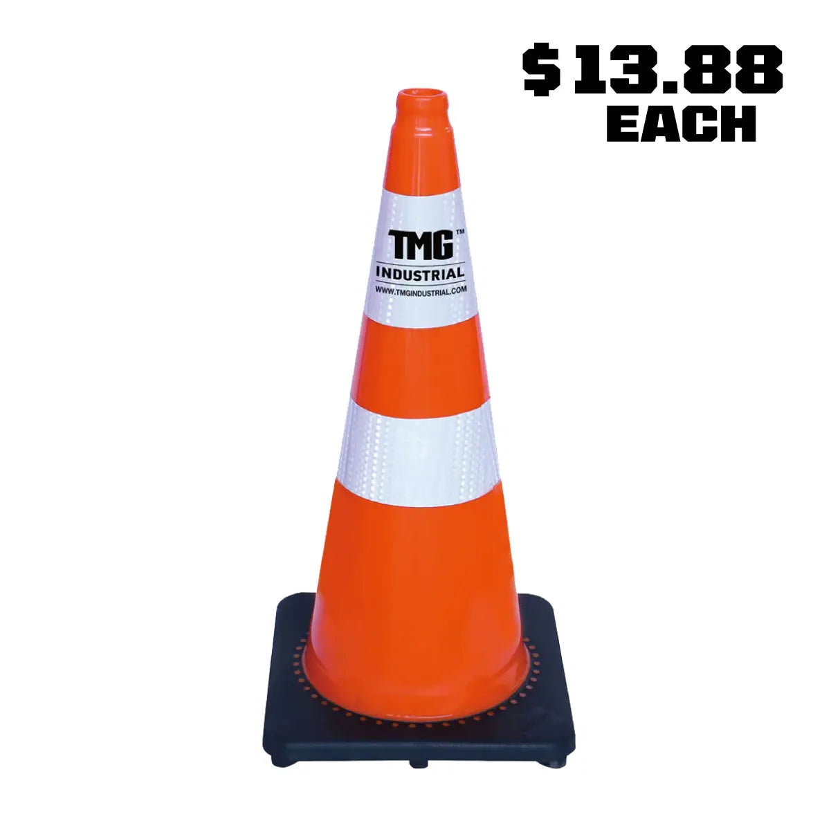 ItzZa PVC Traffic Safety Cones With Reflective Collar,Durable