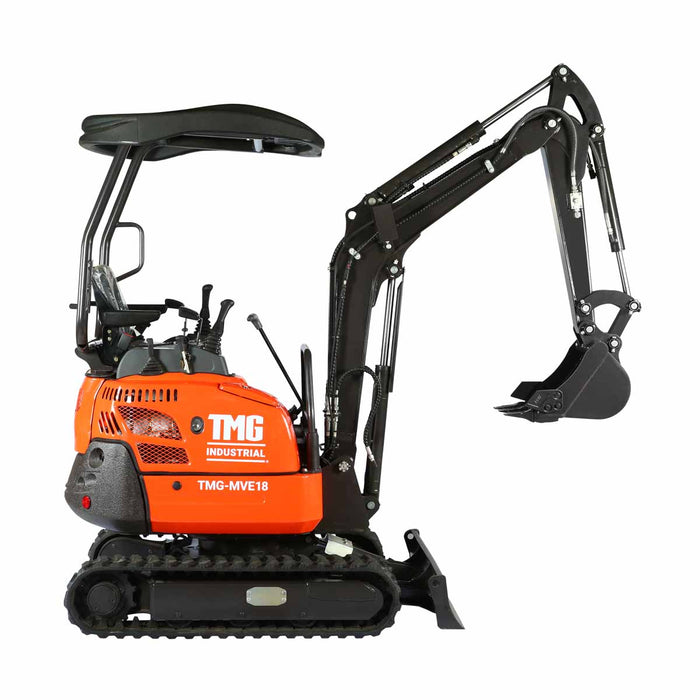 TMG Industrial 1800 KG Mini Compact Excavator, 16 HP Kubota Diesel, KDK Pump, Eaton Motor, 85” Digging Depth, Joystick Control, TMG-MVE18