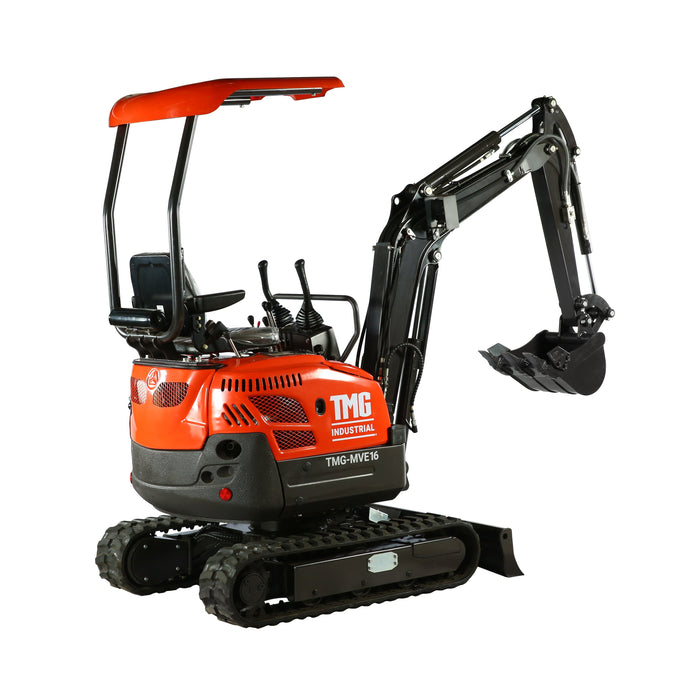 TMG Industrial 1600 KG Mini Compact Excavator, 16 HP Kubota Diesel, KDK Pump, Eaton Motor, 85” Digging Depth, TMG-MVE16