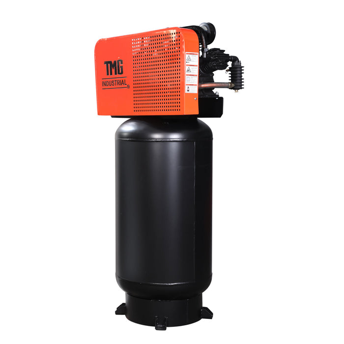 TMG Industrial 80 Gallon 7.5 HP Stationary Electric Air Compressor, 6 Min Fill Time, 230V Induction Motor, ASME Vertical Tank, TMG-ACE80