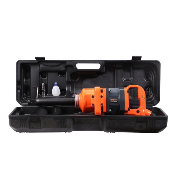 TMG Industrial 1” Drive 1630 ft-lb Pneumatic Extended Impact Wrench Hammer, Aluminum Alloy Housing, 8” Anvil, 175 PSI, TMG-ATW16E